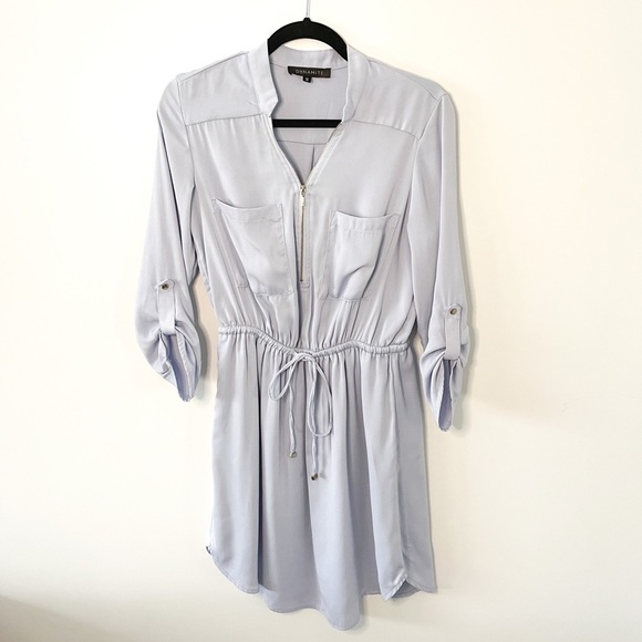 Dynamite Light Violet Drawstring Waist Shirt Dress Size Small - Picture 2 of 11